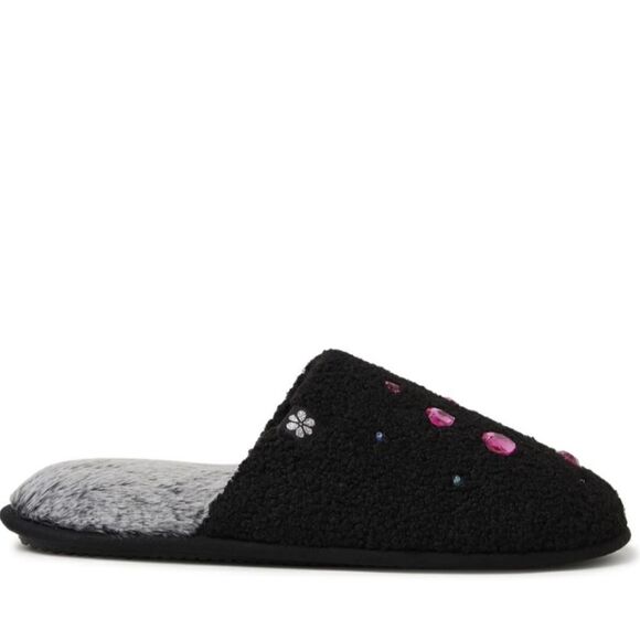 Faux Fur Slippers Sleep Mask Jeweled Embellished LOVE XL NEW - Picture 2 of 6